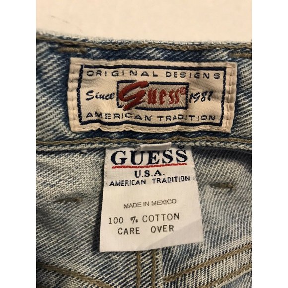 Vintage GUESS Triangle Logo Mom Jeans Hi Rise Women's Size 29 90s - Picture 5 of 9